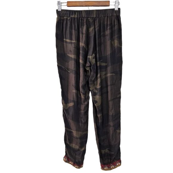 Johnny Was Workshop Camo Print Pull On Embroidered Pants womens XS - Picture 2 of 8